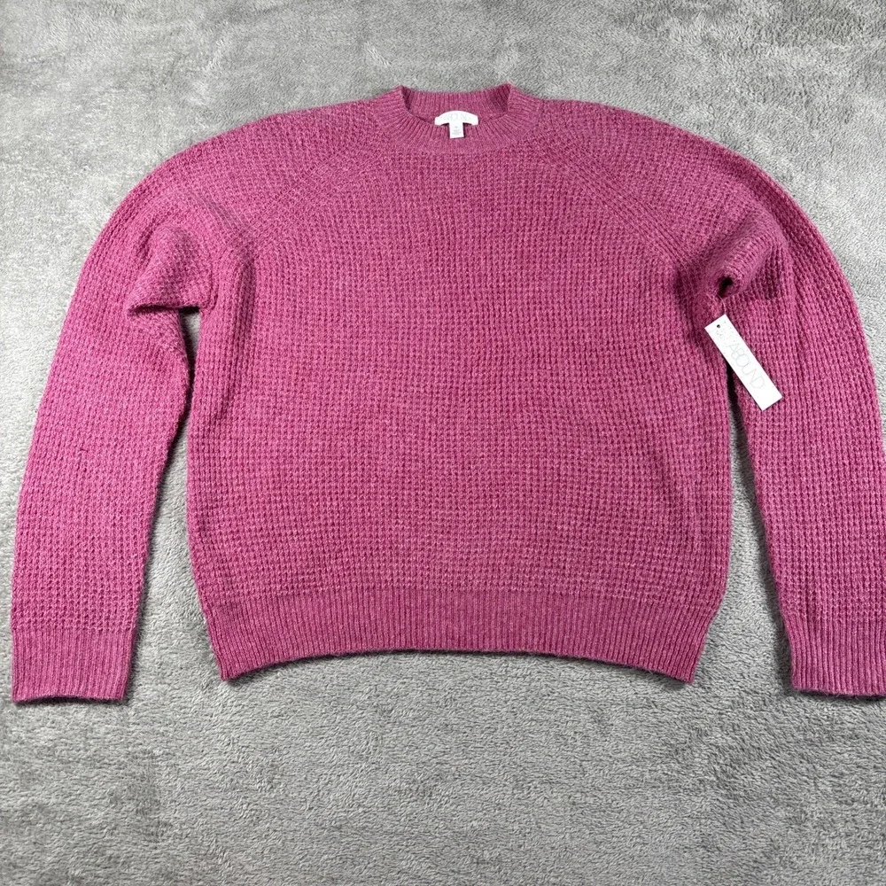 Abound‎ Women's Thermal Knit Pullover Sweater Pink Cyclamen Size XS New